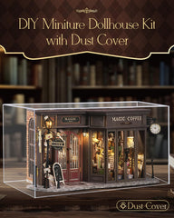CUTEBEE dust-proof dollhouse cover—protects tiny interiors from dust.