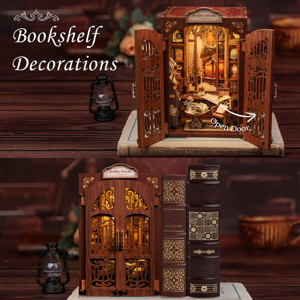 Cutebee Booknook with LED lights for warm ambience at night