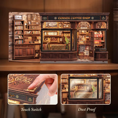 CUTEBEE Miniature house on shelf showcases elegant bookend display
