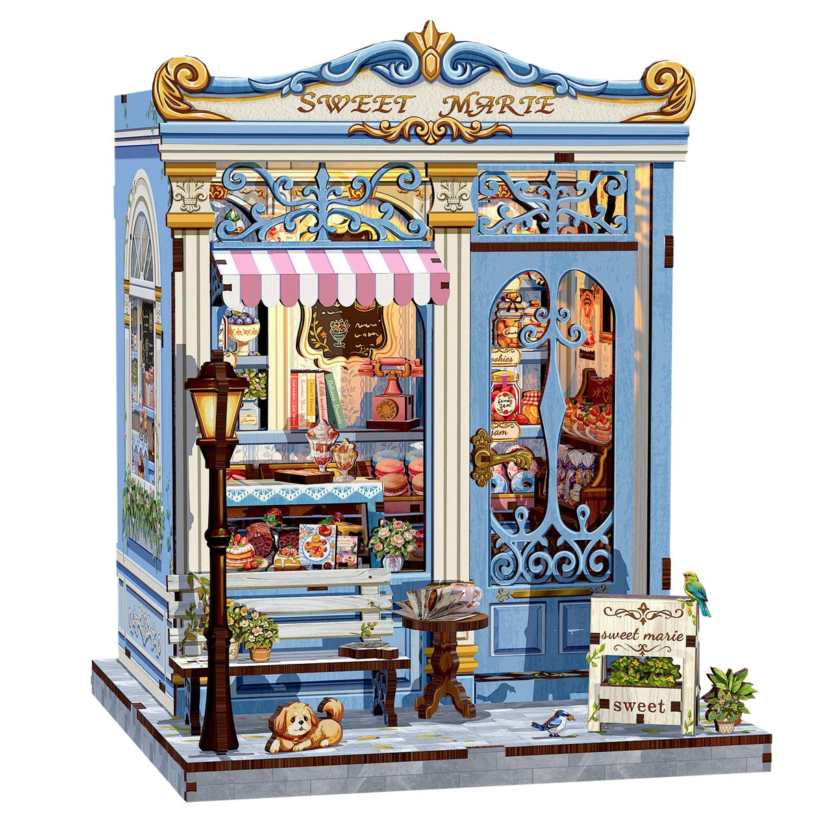 CUTEBEE Sweet Marie book nook kit shop front for cozy bookshelf décor