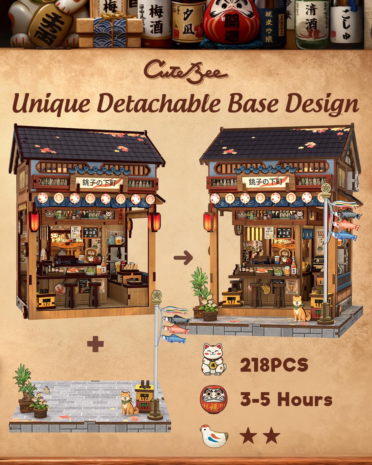 CUTEBEE Tiny house display – compact decor for desks and shelves
