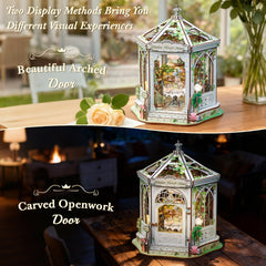 CUTEBEE Windsor Flower House dust cover protects the miniature during storage