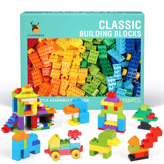 Cutedeer 258-piece classic build set for kids fosters imagination and fine motor skills.