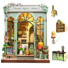 Cutefun Book Nook Champs-Élysées Florist front view for shelf decoration.
