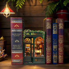 Cutefun Book Nook Decor on a desk creating a cozy display ambiance.