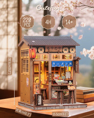 Cutefun Book Nook Kit 3D puzzle pieces ready to assemble for beginners.