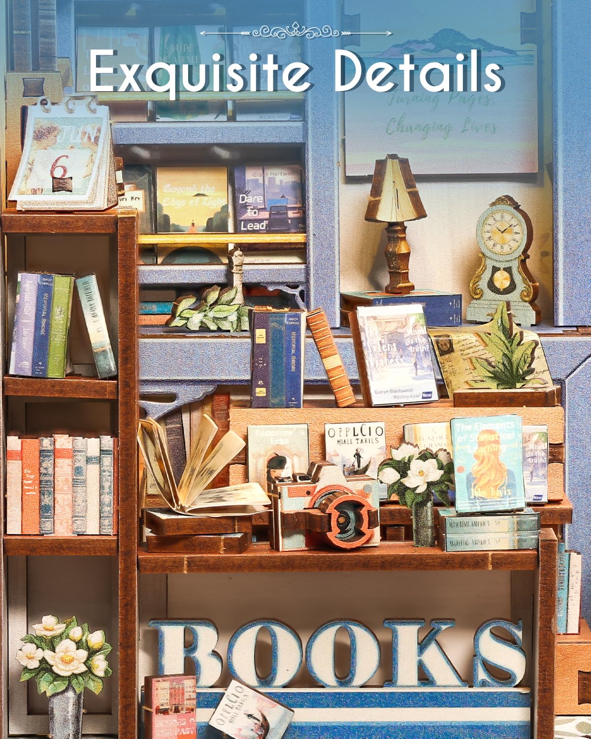 Cutefun Book Nook Kit battery box powers the cozy bookshelf glow.