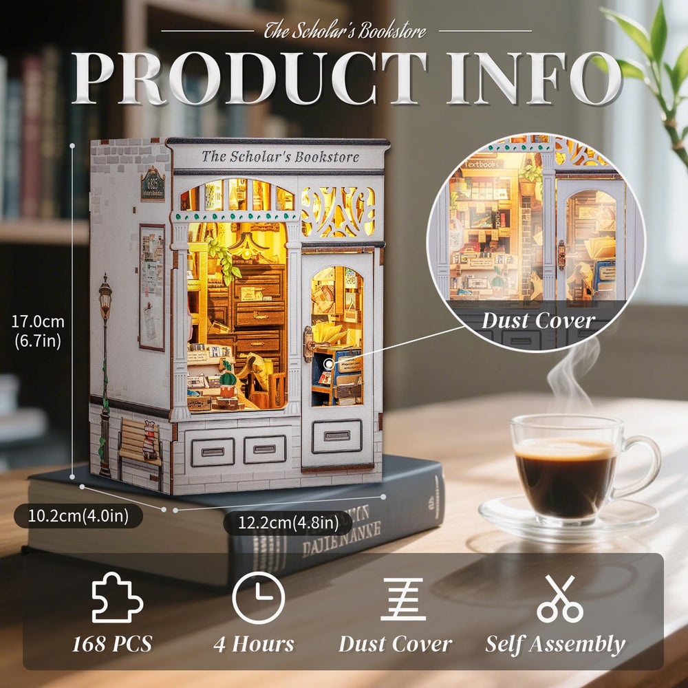 Cutefun Book Nook Kit dust-proof sheet included for clean build