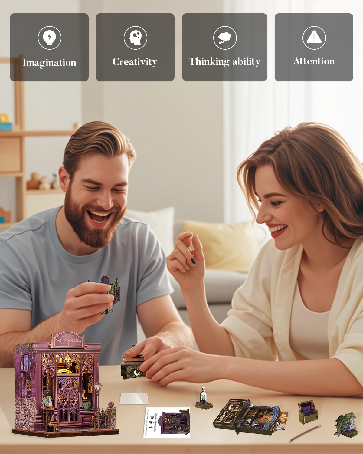 Cutefun Book Nook Kit dust-proof sheet keeps workspace clean