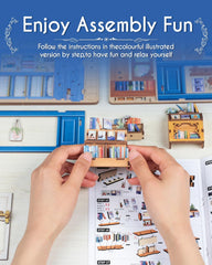 Cutefun Book Nook Kit instruction guide makes assembly easy.