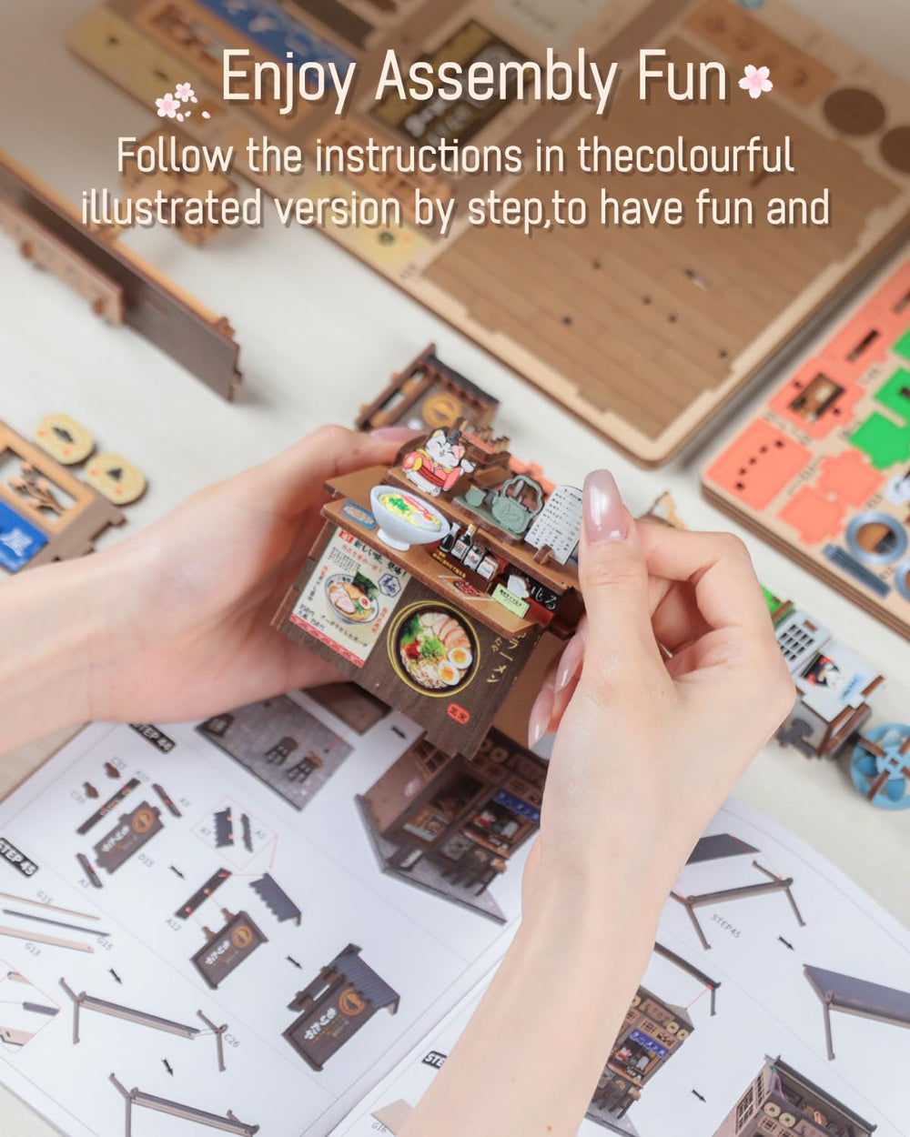 Cutefun Book Nook Kit instructions and accessories guide a smooth build.