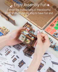 Cutefun Book Nook Kit instructions and accessories guide a smooth build.