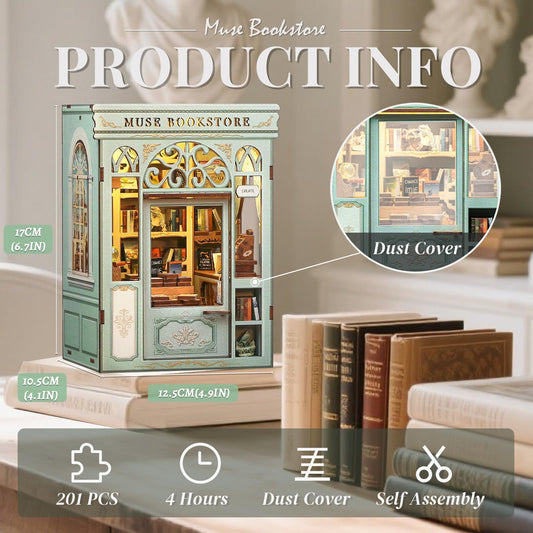 Cutefun Book Nook Kit large window detail brightens study
