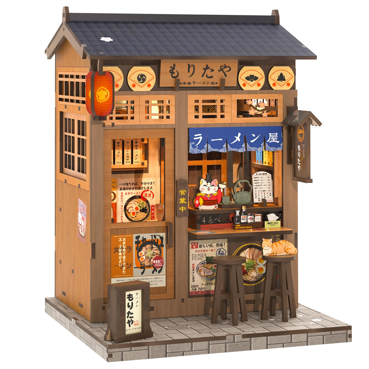 Cutefun Book Nook Kit ramen shop scene for cozy desk display.