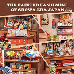 Cutefun Book Nook Kit features vermilion railings for a vivid, traditional Japanese aesthetic.