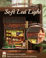 Cutefun Book Nook Pine Tree Detail showcases nature-inspired accents on shelves