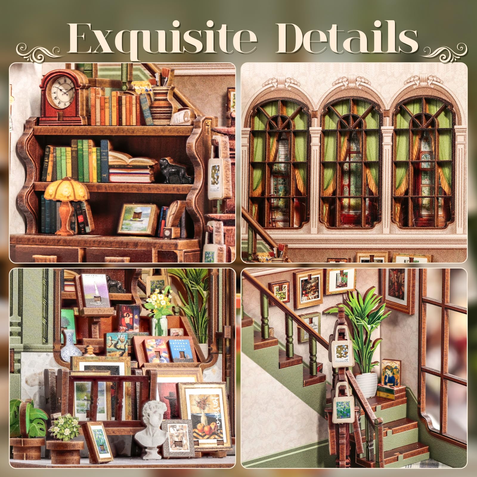 Cutefun Book Nook Kit wiring and battery box enable gentle illumination and a cozy glow