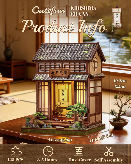 Cutefun Booknook LED warm light highlights miniature scene.