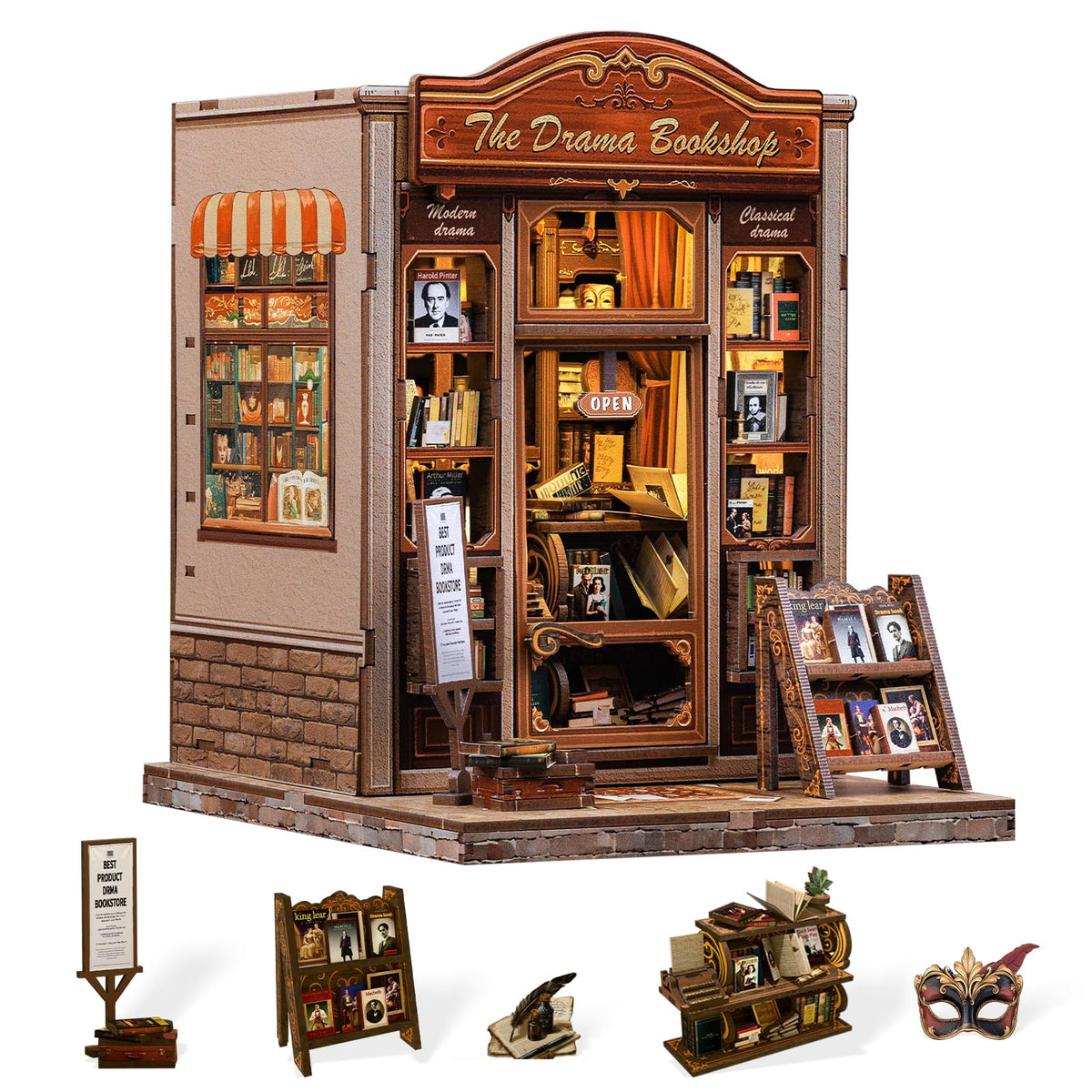 Cutefun Drama Bookshop Kit cover image showing the tiny theater library concept for creative hobby inspiration.