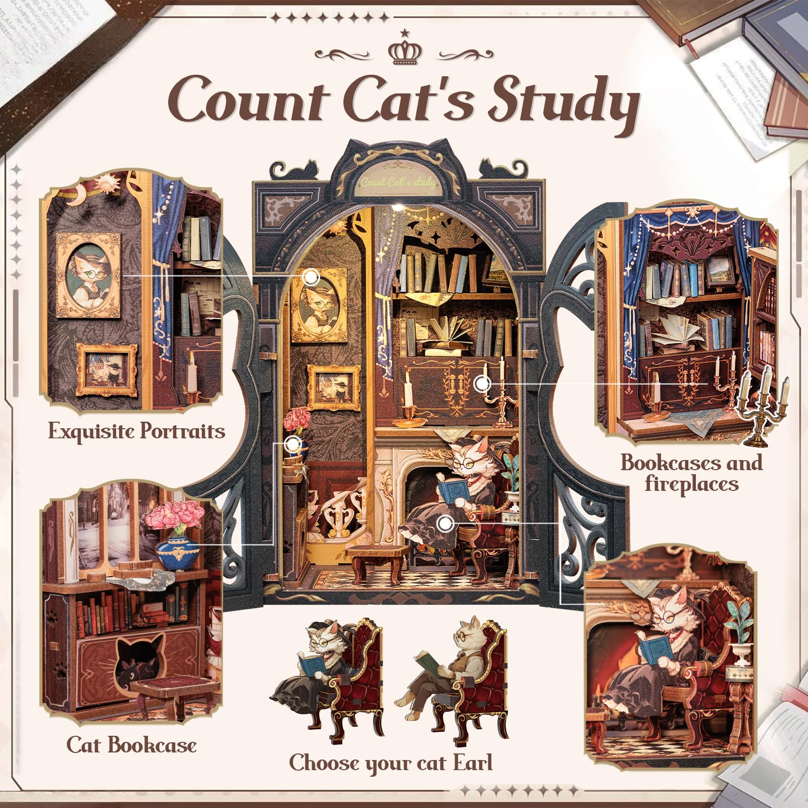 Cutefun exquisite bookshelf decoration that brings serene storytelling vibes