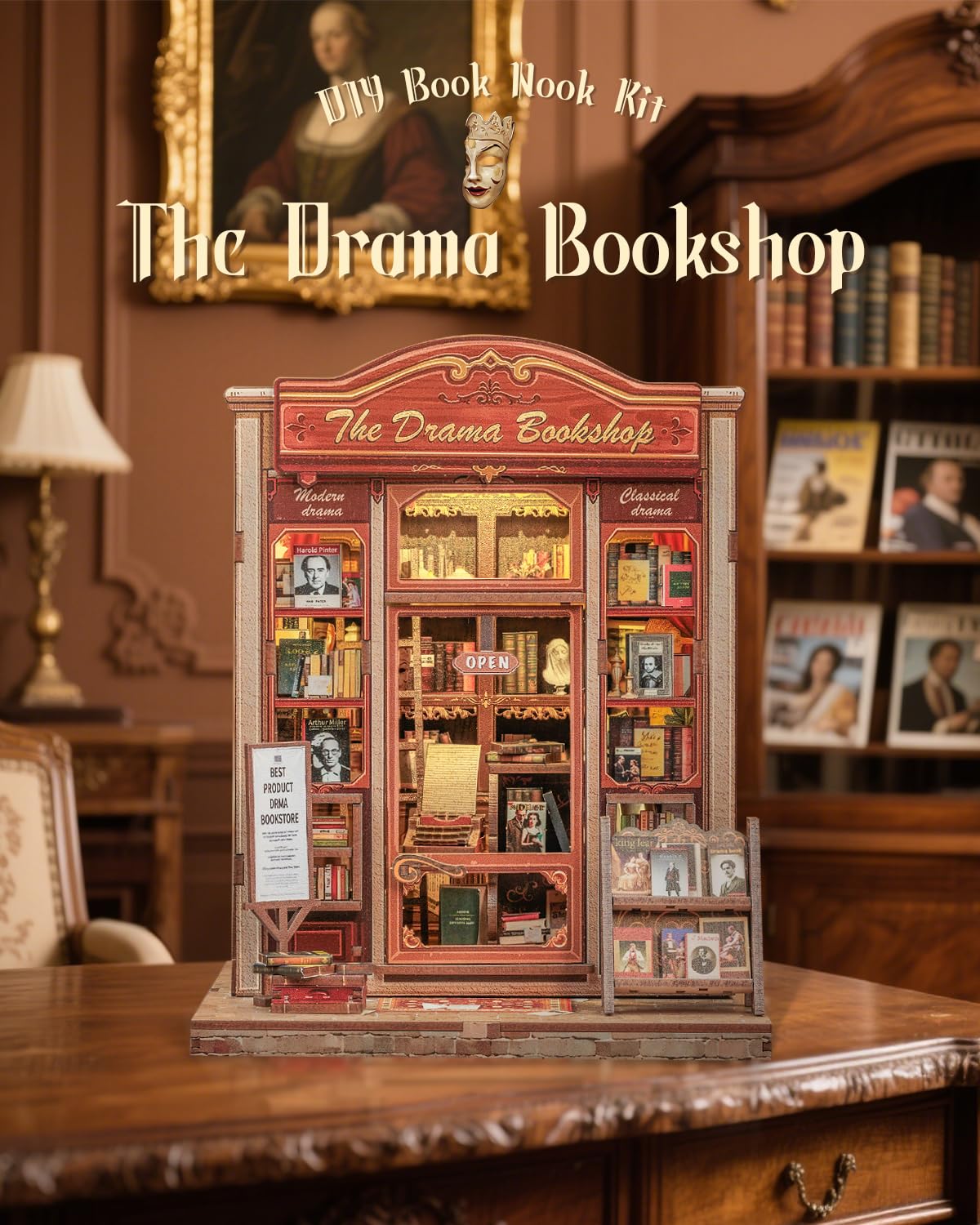 Cutefun finished book nook on bookshelf adds cozy, literary décor.