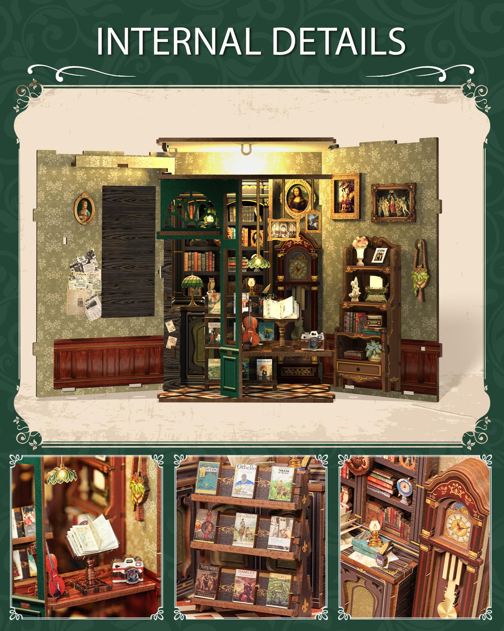 Cutefun high-quality wood pieces promise a durable bookshelf centerpiece.