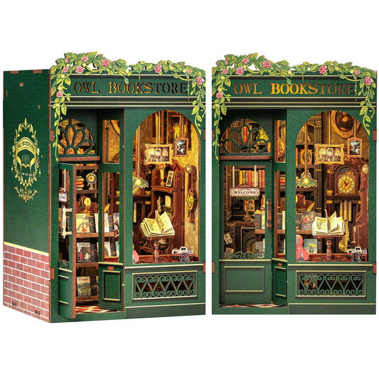 Cutefun Owl Bookstore Kit displayed on a shelf for elegant decor and storytelling vibe.