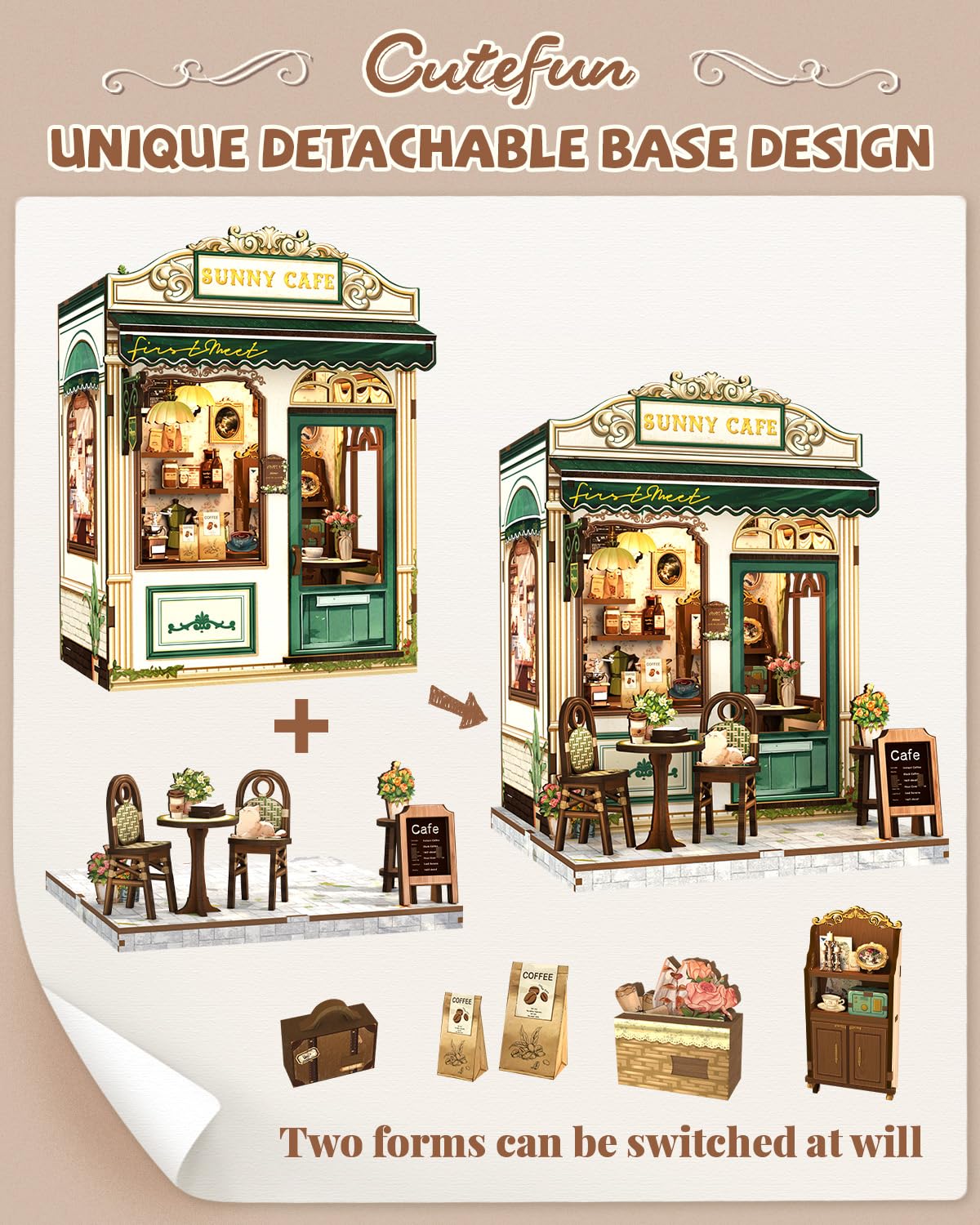 Cutefun Sunny Cafe battery box with light creates ambient lighting
