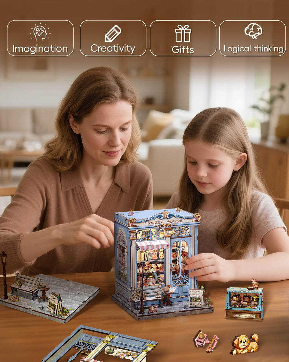 Cutefun Sweet Marie accessory board helps organize details for precise assembly.
