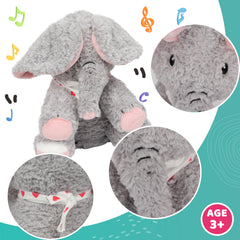 Cuteoy 12-inch battery-operated elephant ready for gift and travel.