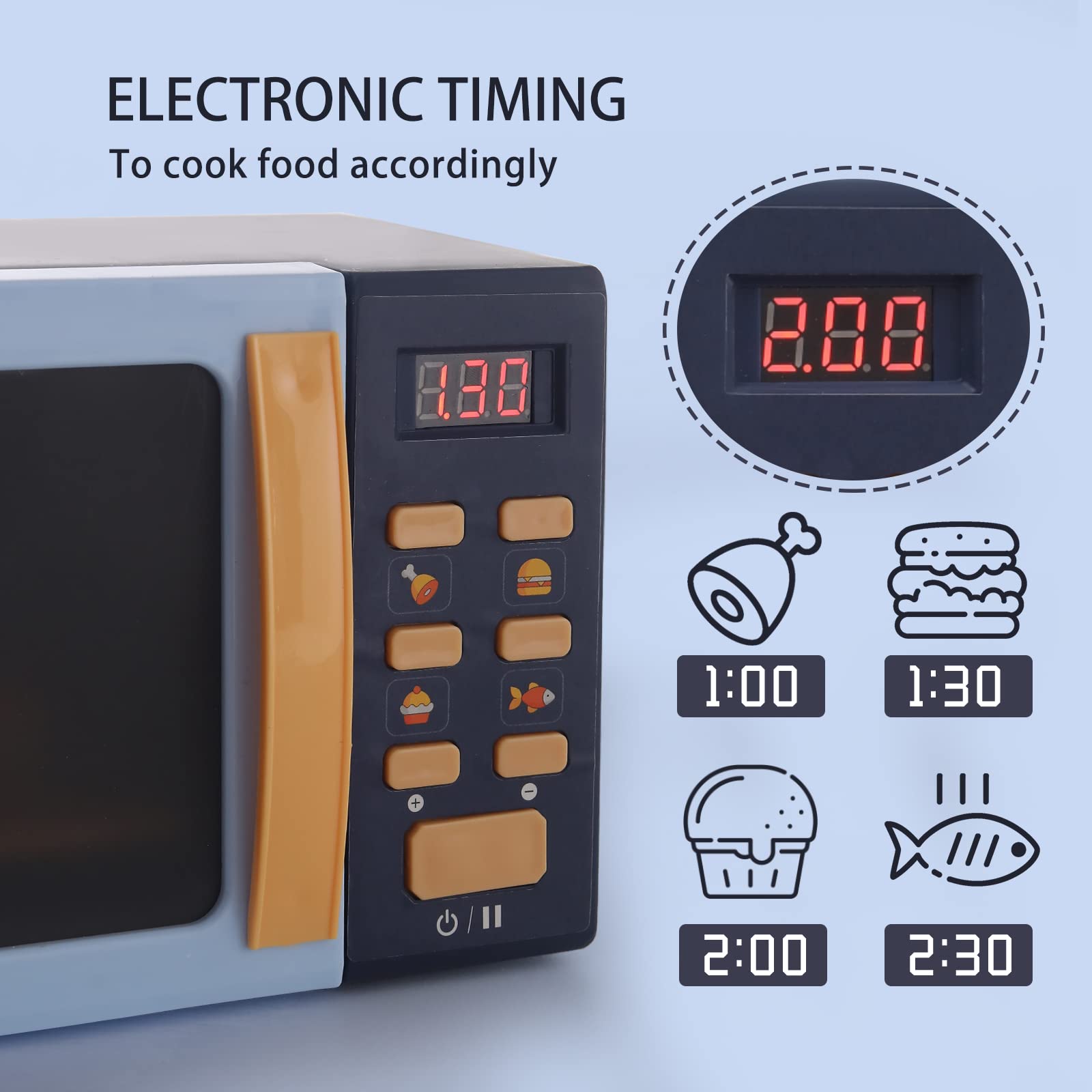 Cuterabit microwave toy with pretend food set for creative meals.