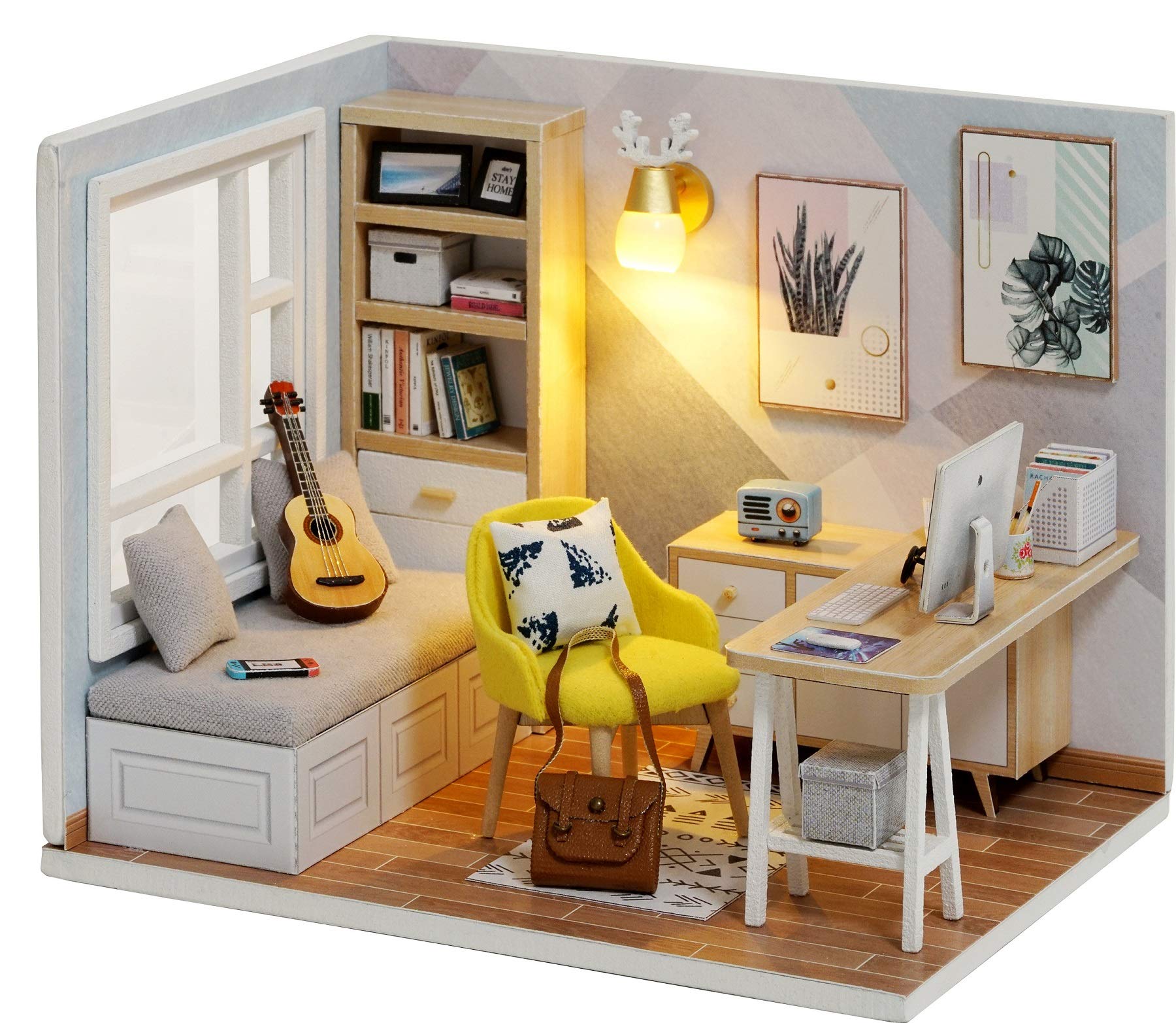 CUTEROOM DIY doll room kit assembly on a compact table for a rewarding project