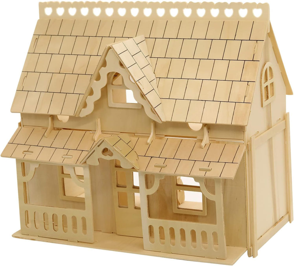 CUTEROOM dolls house assembly scene showing easy tool-free setup