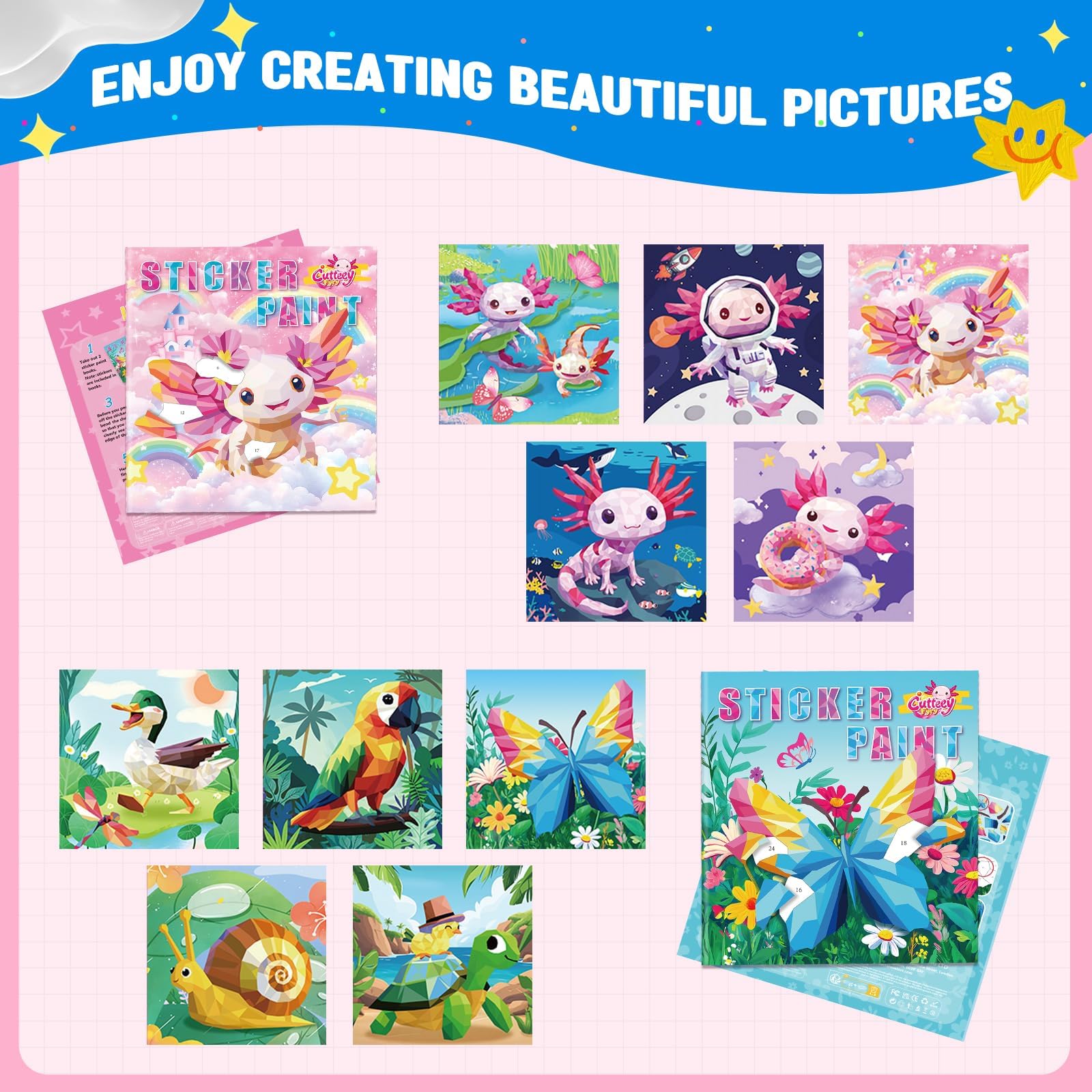 CutteeyFyry Sticker Art Patterns offer engaging designs that spark creative exploration.