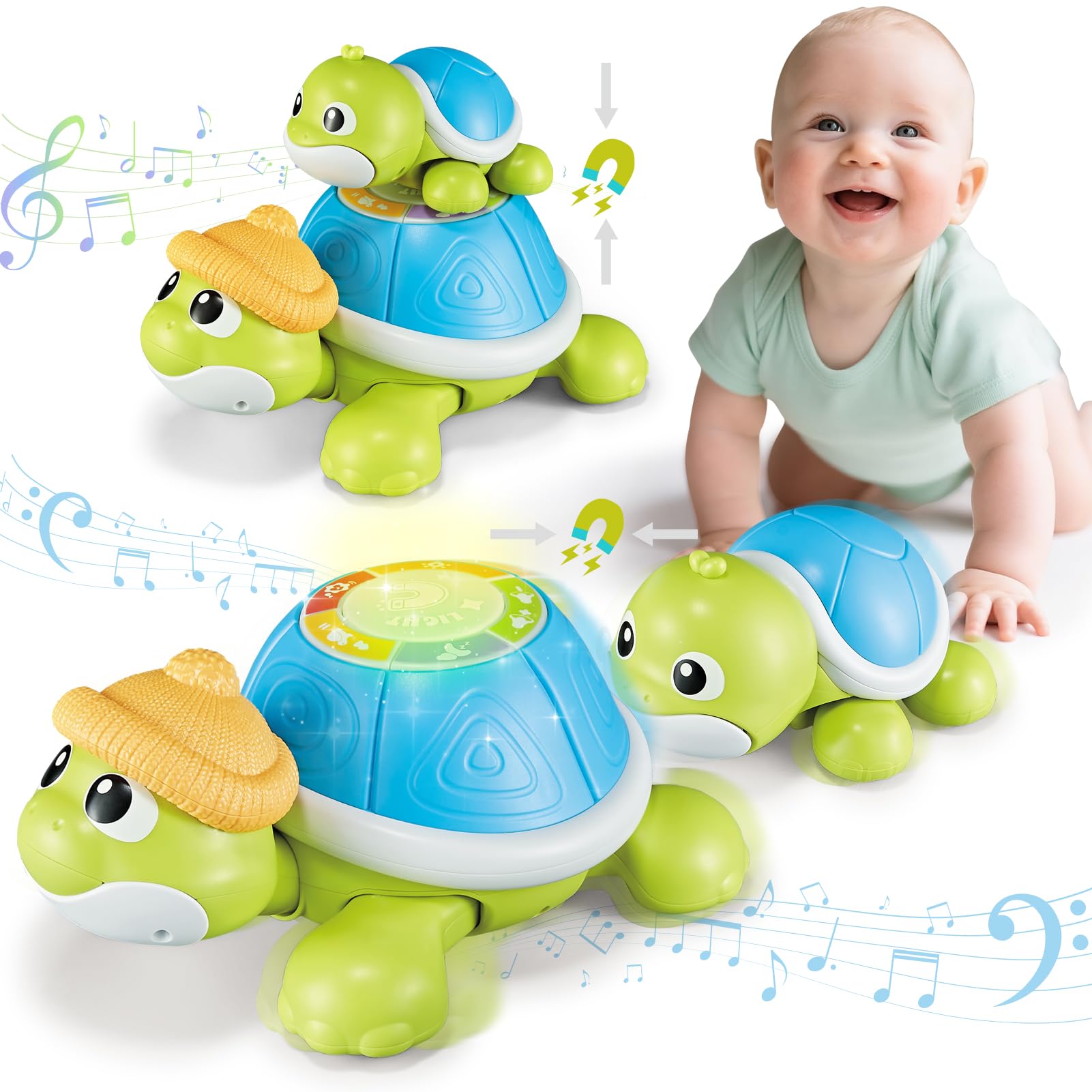 CuteZone turtle mama and baby toy promotes interactive play and early motor exploration