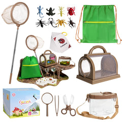 CUUCUVA Bug Catcher Kit magnifying glass for close insect observation and notes.