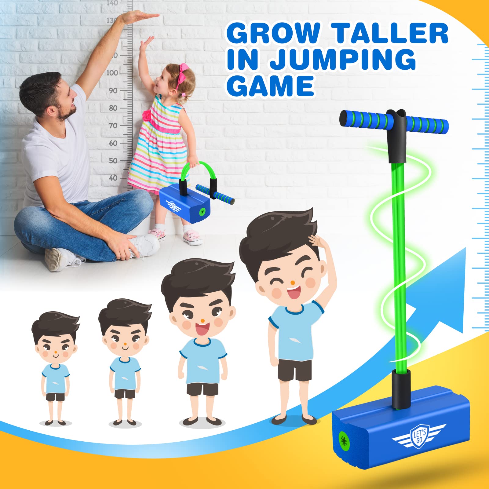 CUUGO LET'S GO! CG foam pogo jumper pedal offers non-slip support for beginners.