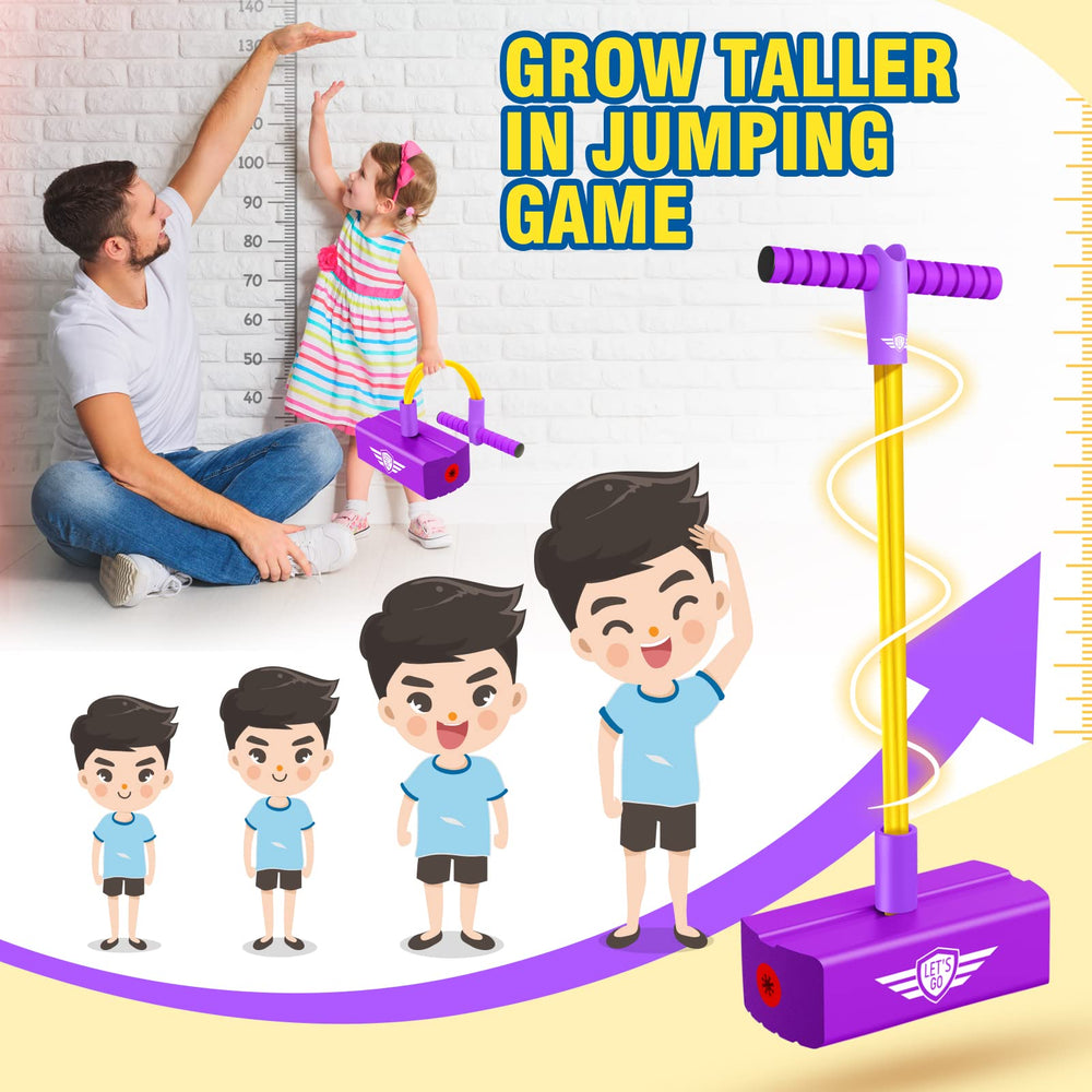 CUUGO LET'S GO! CG foam pogo jumper purple close-up of foam handle for grip comfort