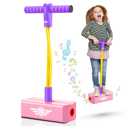 CUUGO LET'S GO CG pink pogo jumper front view for active play and balance building