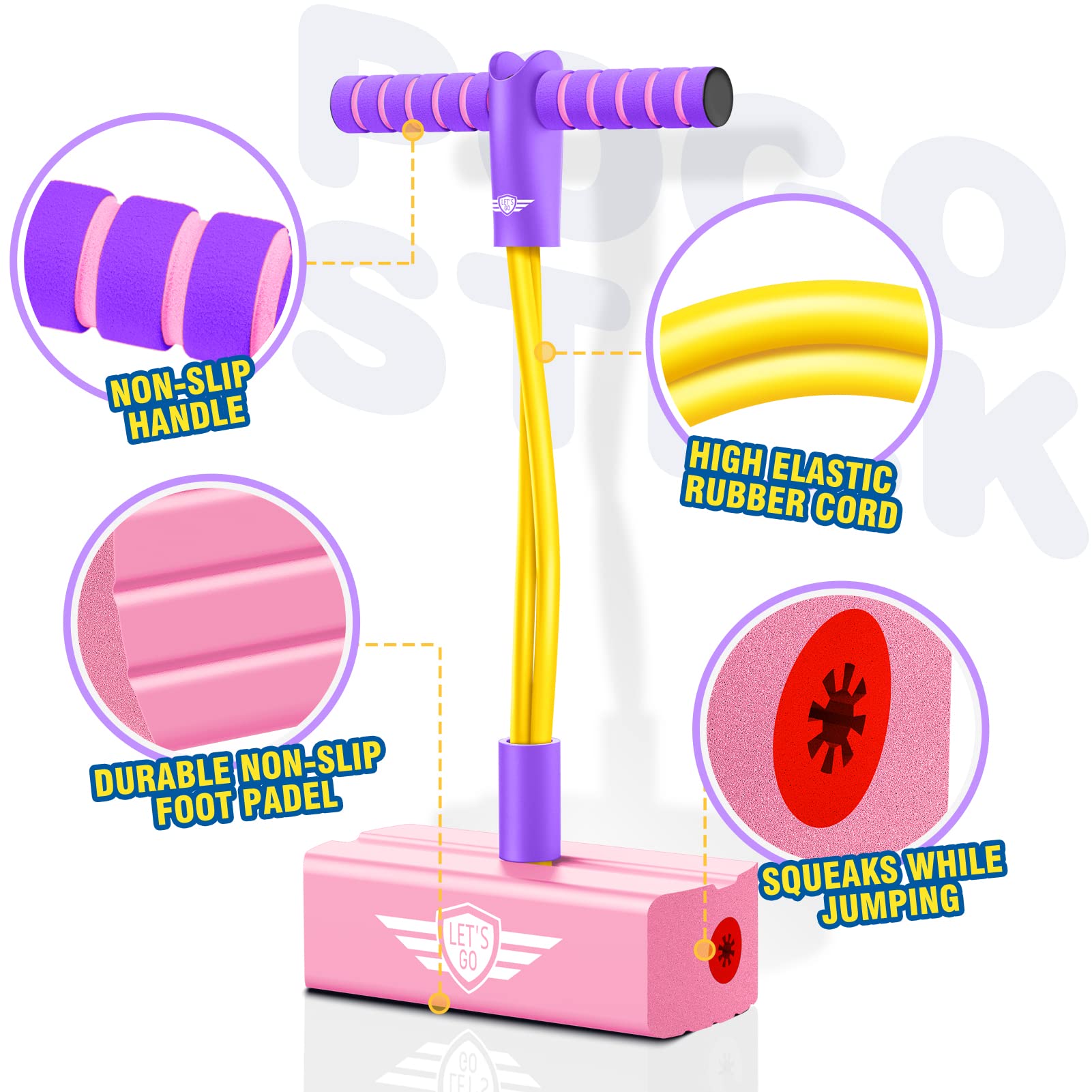 CUUGO LET'S GO CG pink pogo jumper sturdy base for stability during jumps