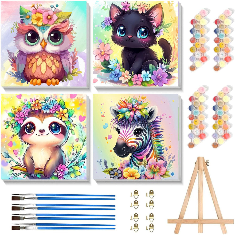Cviokrdu owl paint by numbers kit with frame for kids, easy start to art