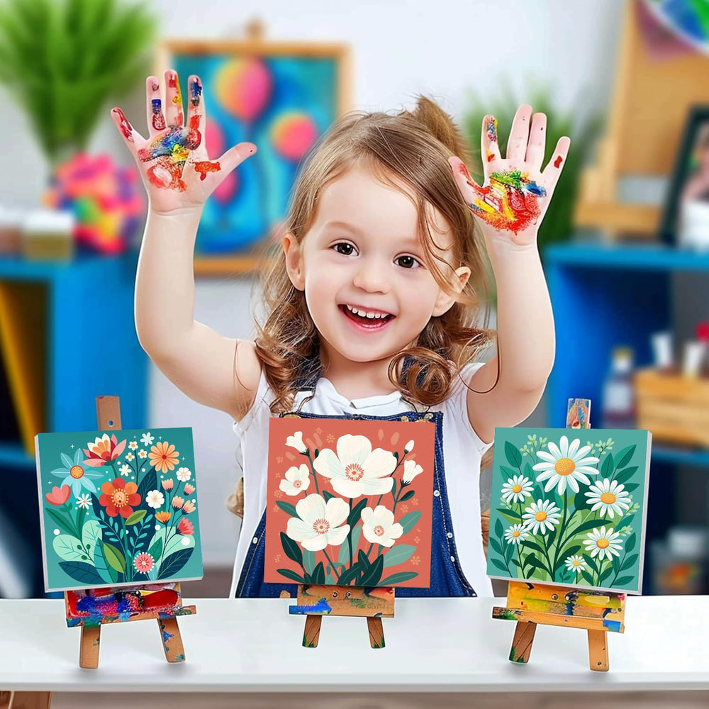 cviokrdu pre-printed 8x8 canvas makes painting easy for beginners.