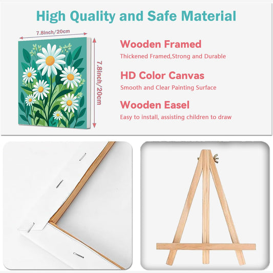 cviokrdu wooden easel supports comfy painting posture during sessions.