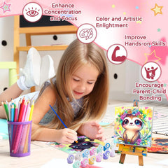 Cviokrdu zebra paint by numbers kit, colorful animal art for kids