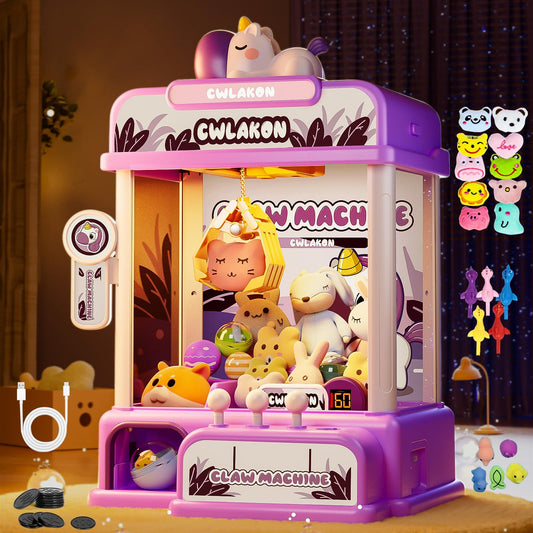 CWLAKON claw machine with unicorn plush toys, ideal for home arcade play