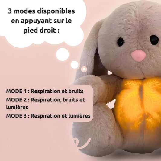 CWZY Breathing Rabbit with gentle lights for a soothing night routine.