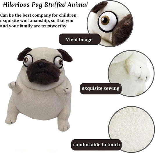CWZY Pug plush with wrinkled face detail for delightful display.