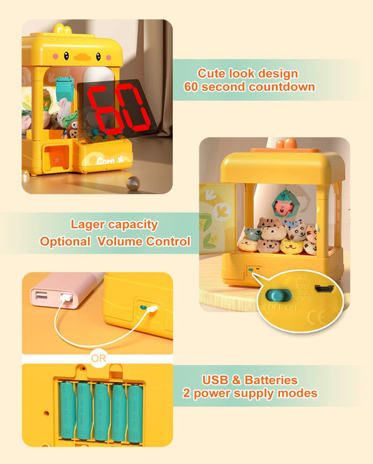 cxjoigxi claw machine side view highlighting compact tabletop setup