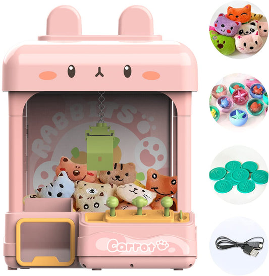 cxjoigxi large claw machine prize dispensing showcases kid-friendly prize play and arcade-style excitement