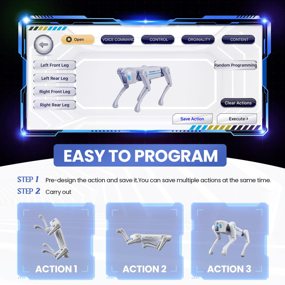 cxjoigxi smart robot dog remote control play on the go